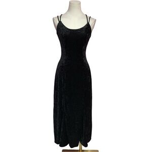VTG 90’s Rampage Black Velvet Midi/Maxi Dress Sz 3